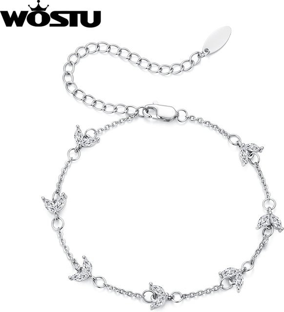 WOSTU Armband, Olivenblatt-Motiv, Zirkon, Damen - Bild 1