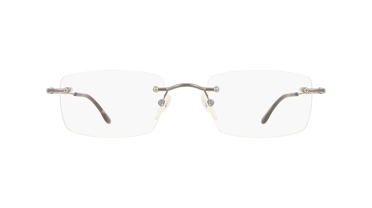 Fielmann MC 652 CL Korrektionsbrille, randlos, quadratisch, Titan, grau, Herren - Bild 1