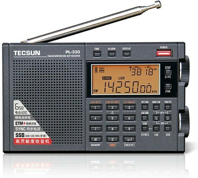Tecsun PL330 Tragbares Vollband-Radio mit hoher Empfindlichkeit in Schwarz (FM/MW/SW/LW/SSB/DSP) - Bild 1