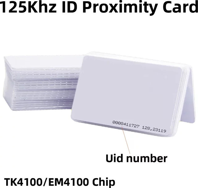 5YOA 100 Stück TK4100 RFID EM4100 ID Proximity-Chipkarten in Weiß für die Zugangskontrolle 125 kHz - Bild 1
