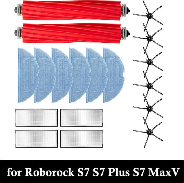 Roborock Zubehör-Set mit HEPA-Filtern, Wischtüchern, Hauptbürsten und Seitenbürsten aus Silikon für S7 Plus, S7 MaxV, S7 MaxV Ultra und S7 Pro Ultra - Bild 1