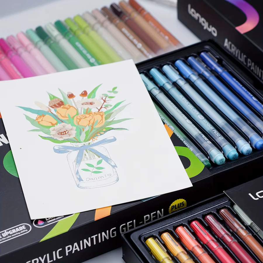 LANGUO Acryl-Gelstifte mit 90 Farben und 1,0 mm Spitze für Schule, Büro und zum Zeichnen, Multicolor - Bild 3
