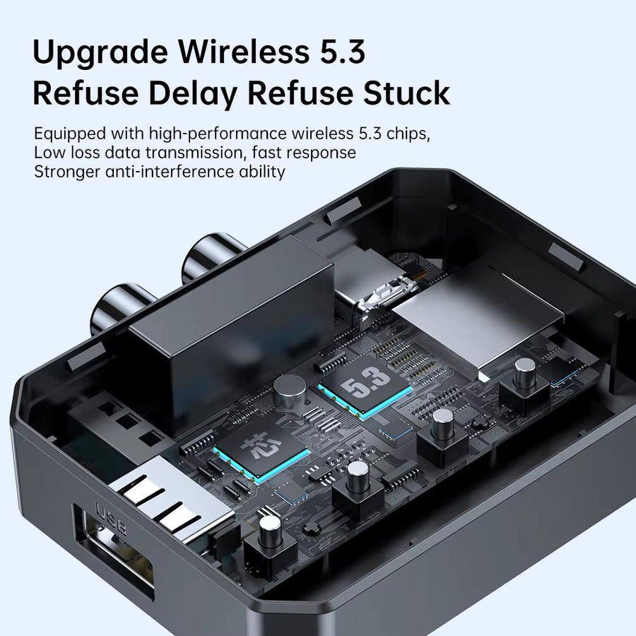 VAORLO NFC Bluetooth Audio-Empfänger in Schwarz mit RCA, 3,5mm AUX und USB für Auto-Kit und Lautsprecher inklusive Mikrofon sowie U-Disk und TF-Karten-Wiedergabe - Bild 6