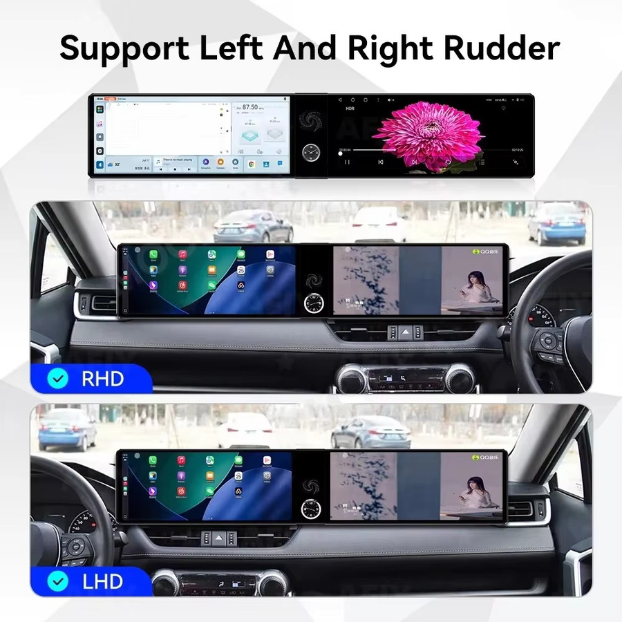 YANFU Dual-Screen Android 14 Autoradio mit CarPlay und GPS-Navigation für Toyota RAV4 und Wildlander (2020-2024), Schwarz - Bild 3