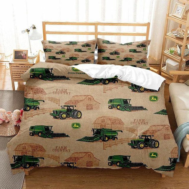 Paslu Bettwäsche Set mit Traktor und Baustellenfahrzeugen für Jungen und Teenager, 3-teilig, B/H: 140 x 210 cm - Bild 1
