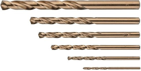 Connex Spiralbohrer-Set aus HSS-Cobalt in Gold, Durchmesser: 2 mm, 3 mm, 4 mm, 5 mm, 6 mm, 8 mm - Bild 1