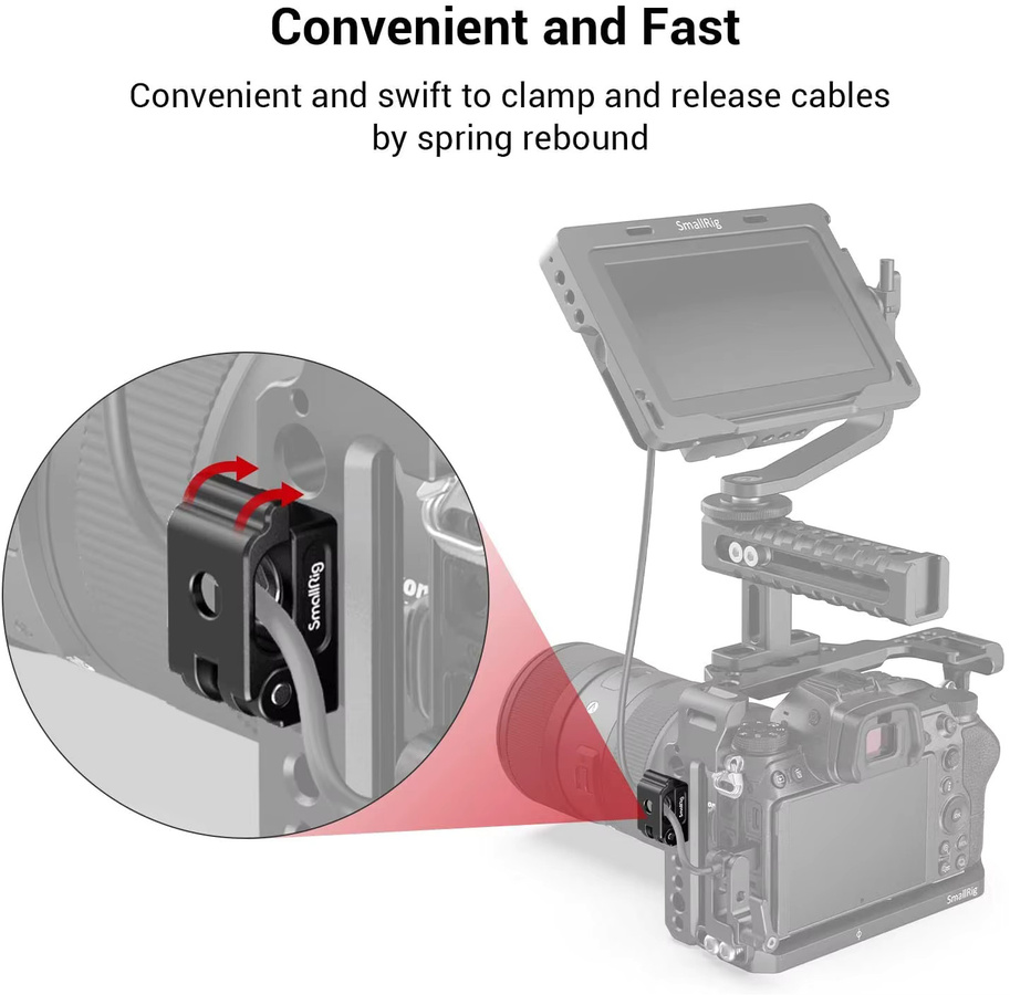 SmallRig Universal-Federkabelklemme, 2 Stück, Schwarz - Bild 2