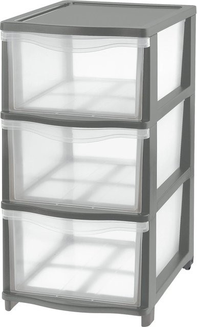 Tontarelli Schubladenbox Cover Line Anthrazit mit 3 Schubladen B: 44 cm, T: 27 cm, H: 37 cm - Bild 1
