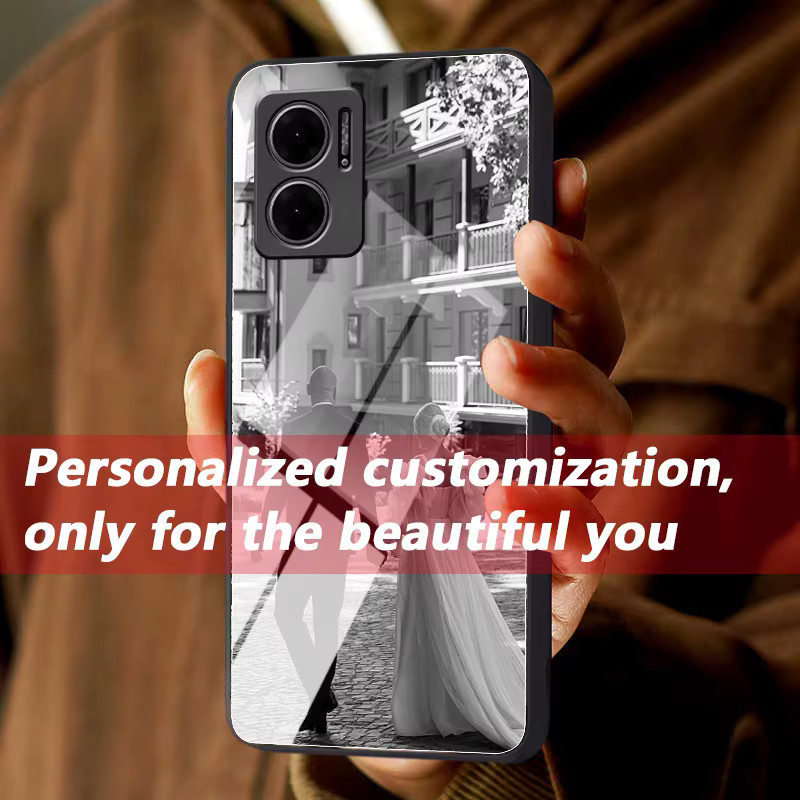 Personalisierte Fotospiegel Handyhülle aus Glas für Xiaomi Redmi 10, 10 Prime, 10A, 10C, 10X, 10X Pro in Schwarz und Mehrfarbig - Bild 3