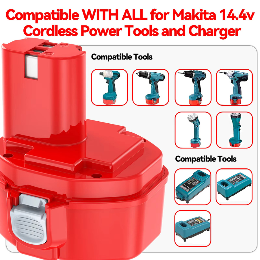 Makita NI-MH Akku PA14 in Rot mit 5000 mAh und 14,4 V für Elektrowerkzeuge - Bild 3