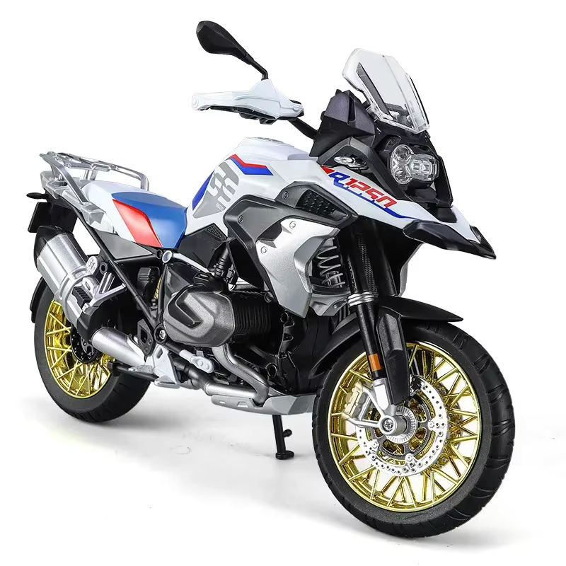 WELLY Motorrad Modell Dekoration BMW R1250 GS S1000RR Kawasaki H2R im Maßstab 1:9 aus Metall in Weiß - Bild 6