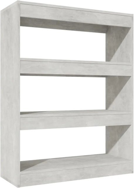 vidaXL Bücherregal und Raumteiler aus Holzwerkstoff in Betongrau, B/T/H: 80 x 30 x 103 cm - Bild 1