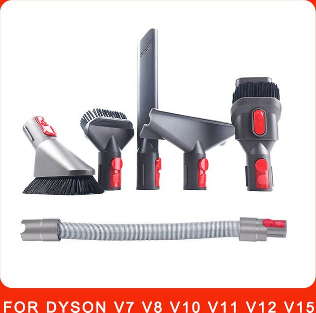 Flache Saugdüse mit weichem Pinselaufsatz für Dyson Staubsauger V7 V8 V10 V11 V12 V15 in Grau - Bild 1