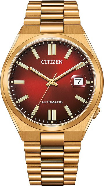 Citizen Armbanduhr Automatik, Edelstahl, Rot, 40 mm, Herren - Bild 1