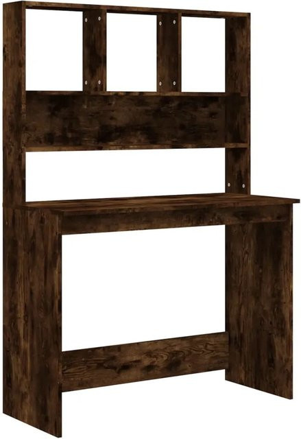 vidaXL Schreibtisch mit Regal in Räuchereiche, Farbe Braun, B/T/H: 102 x 45 x 148 cm - Bild 1