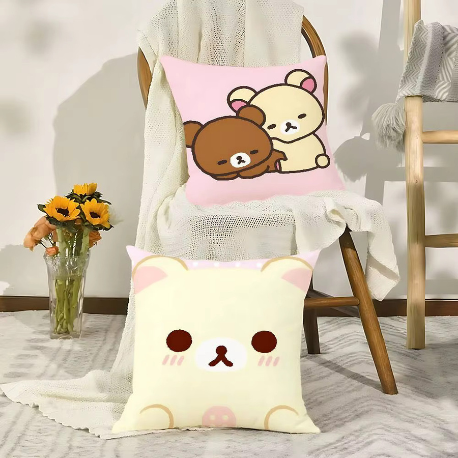 Mesuca Rilakkuma Kawaii Kissenbezug aus weichem Polyester mit Reißverschluss - Bild 3