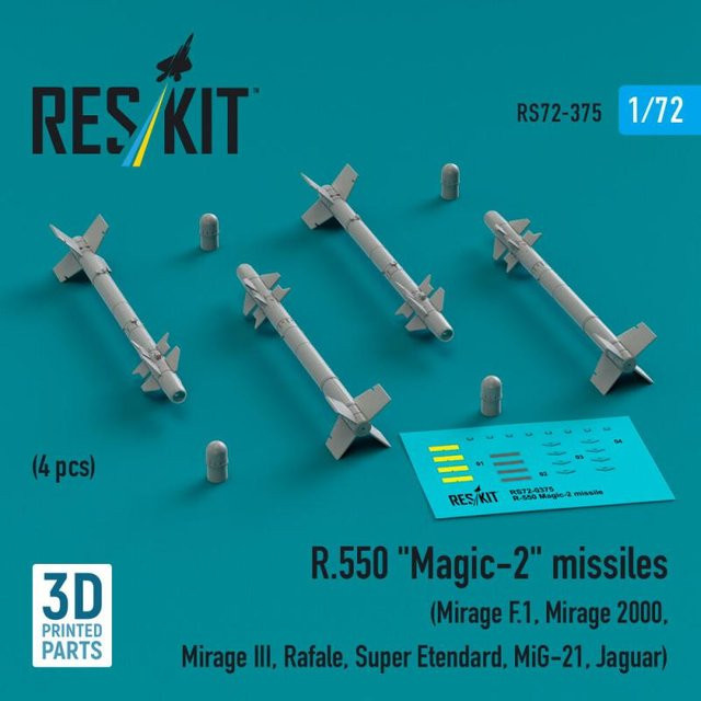 ResKit Models Magic-2 missiles, 4-teiliges Set, 3D Printed - Bild 1