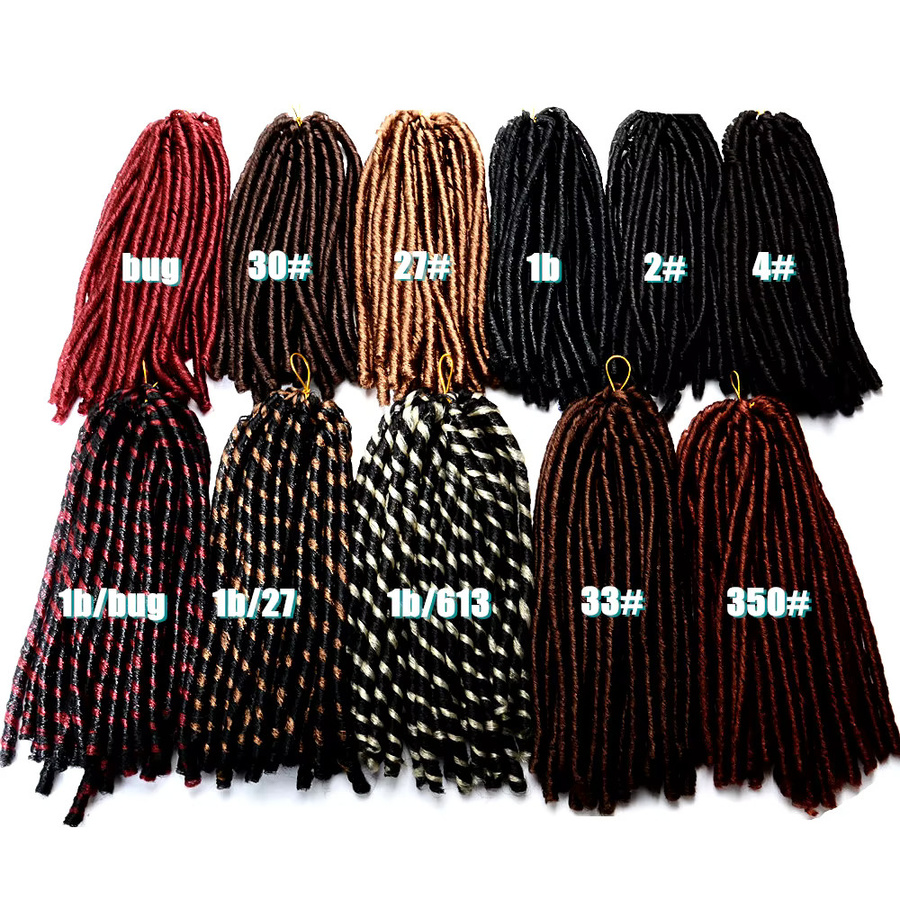 Full Star Faux Locs Häkelzöpfe, schwarz braun - Bild 2