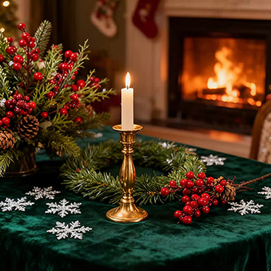 XIAOYINMO Künstliche Pflanzen mit roten Früchten als Dekorationszweige für Weihnachten, Neujahr, Hochzeiten oder den Garten in Rot - Bild 5