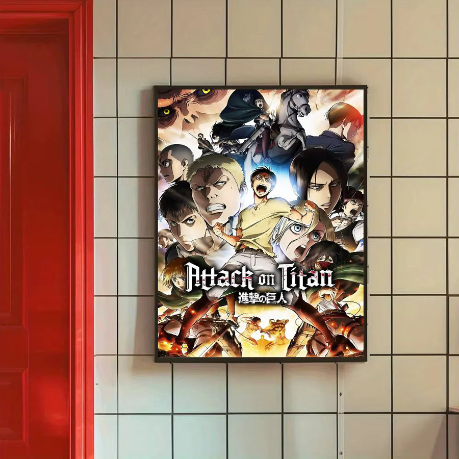 Selbstklebendes Anime Attack On Titan Poster aus Papier, Wanddekoration in Mehrfarbig, B/H: 15 x 15 cm - Bild 5