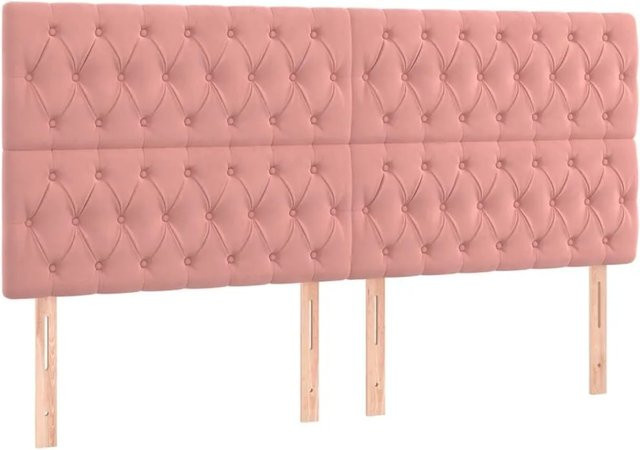 vidaXL Kopfteil Polsterteil in Rosa aus Samt, Breite: 180 cm, Tiefe: 7 cm, Höhe: 118-128 cm - Bild 1