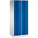 C+P Garderobenspind Resisto mit 2 Abteilen und 4 Fächern, Lichtgrau/Enzianblau, B/T/H: 77,2 x 64,0 x 195,0 cm - Bild 2