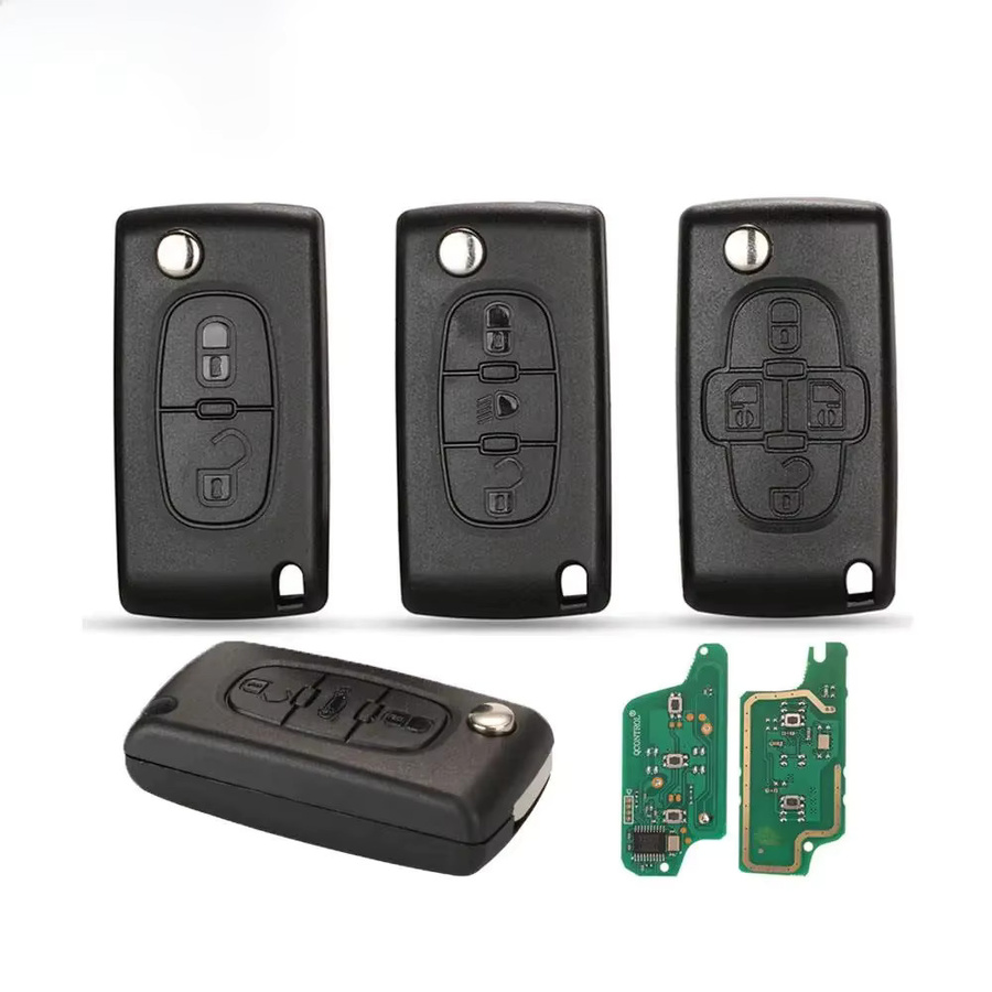 Jingyuqin Fernbedienung Auto Schlüssel mit Alarm 433 MHz ID46 für Citroen C1 C2 C3 C4 C6 C8 und Peugeot 107 308 407 507 607 - Bild 4