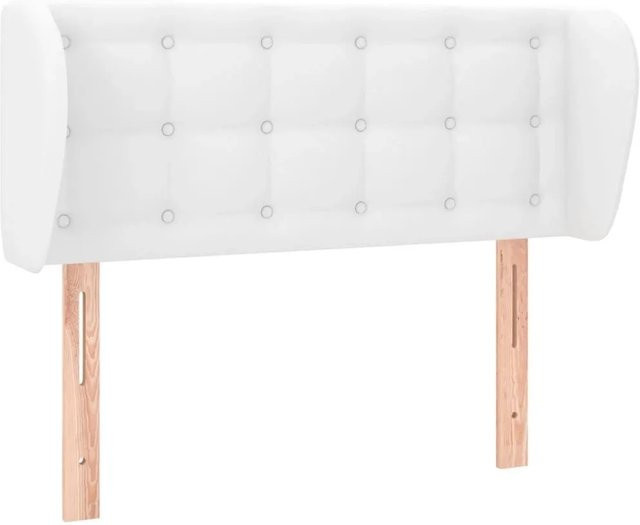 vidaXL Kopfteil mit Ohren in Weiß aus Kunstleder, B/T/H: 83 x 23 x 78/88 cm - Bild 1