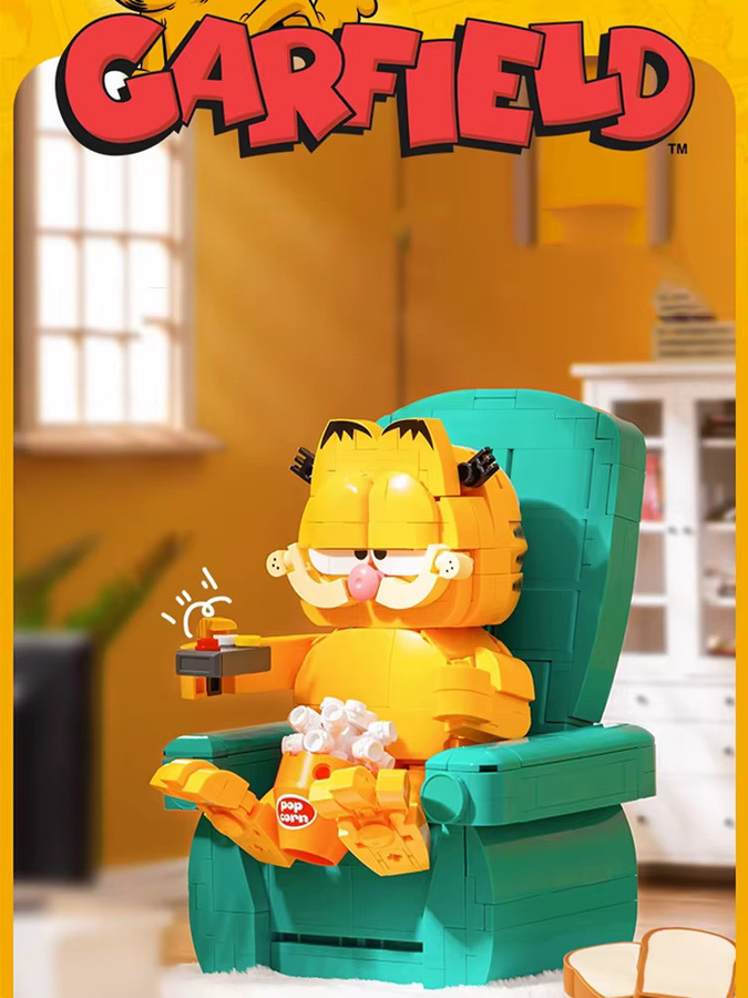 SLUBAN Garfield Katzen-Sofa Bausteine DIY-Modell Set als Desktop-Deko und Lernspielzeug - Bild 5