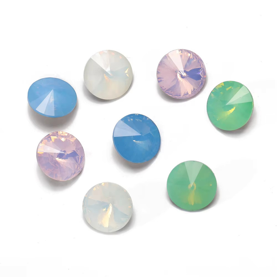 Rivoli Opal-Strasssteine, runde Glas-Strasssteine, 10–14 mm - Bild 2