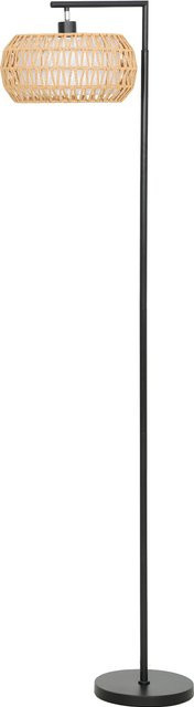 HOMCOM LED Stehlampe mit Doppelschirm in Schwarz, dimmbare Stehleuchte im Boho-Stil mit Fernbedienung, 3 Farbtemperaturen und Timer für Wohnzimmer, Schlafzimmer oder Büro - Bild 1