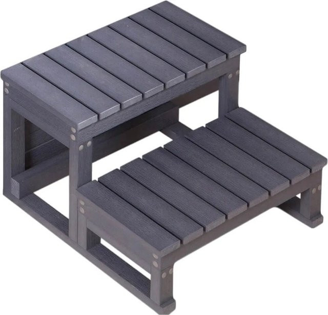 Home Deluxe Whirlpool-Treppe Beach aus WPC in Anthrazit, B/T/H: 62 x 54 x 40 cm - Bild 1