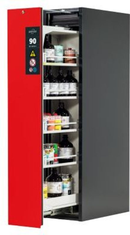 Asecos Sicherheitsschrank Typ 90 V-MOVE-90 mit 1 Vertikalauszug in Anthrazitgrau/Verkehrsrot - Bild 3