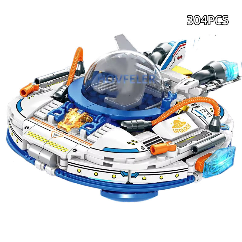 HOVFELER Astronaut City Shuttle Satellitenrakete, Bausteine, Weltraum, Bunt / Mehrfarbig - Bild 2