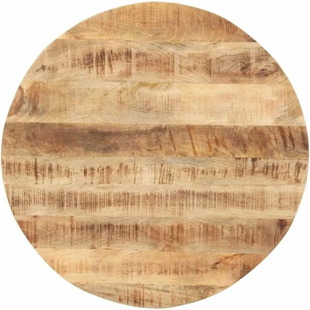 vidaXL Tischplatte aus Mango-Massivholz rund, braun, Durchmesser: 50 cm, Dicke: 1,5 cm - Bild 1