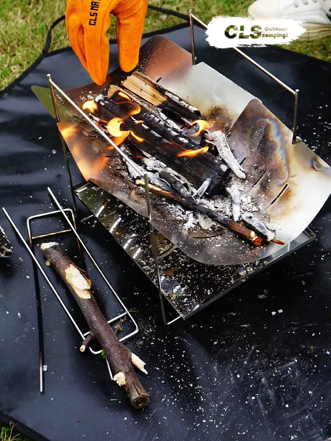 CLS Outdoor Camping Achteckige Hitzebeständige Grill-Isoliermatte mit Silikonbeschichtung in Schwarz inklusive Tasche - Bild 2