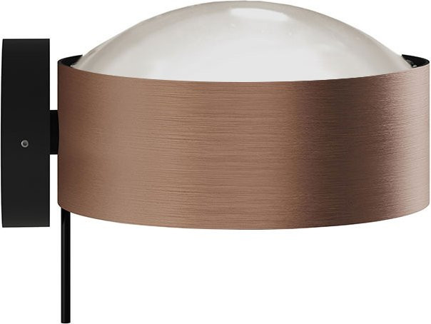 Top Light Puk! 160 Wall Avantgarde LED-Wandleuchte in Kupfer gebürstet und Schwarz matt mit mattem Glas und Linse (2700K Warmweiß) - Bild 1
