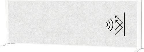 MAULconnecto Akustik-Tischtrennwand zur Raumgliederung mit Standfüßen, Farbe: Vlies Hellgrau und Profil Weiß, B: 160 cm, H: 52,75 cm - Bild 1