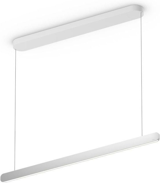 Occhio Mito linear volo 100 up LED-Pendelleuchte in Weiß matt und Silber matt mit Occhio air Modul, höhenverstellbar von 65 bis 165 cm - Bild 1