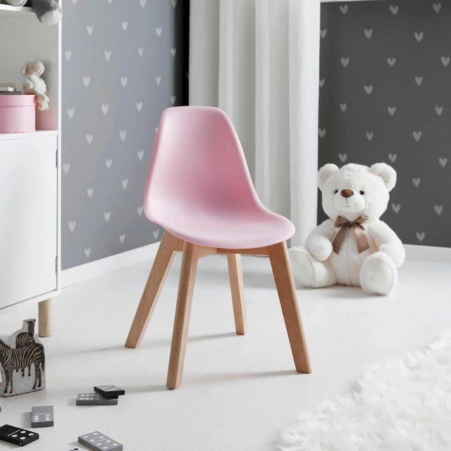 Bessagi Kids Kinderstuhl Tibby in Rosa aus Kunststoff und Buchenholz - Bild 1