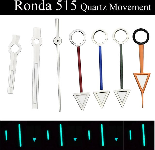 Ronda Uhrzeiger Silber, Cyan Leuchtend, Unisex - Bild 1