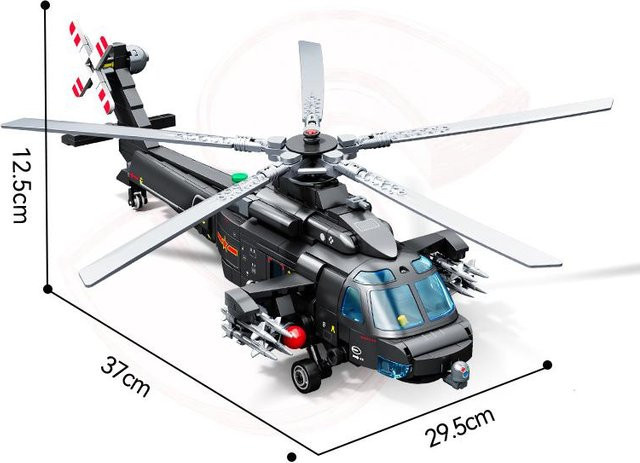 SEMBO BLOCK Z-20T Hubschrauber Militärjäger Bausteine Armee Flugzeug - Bild 1
