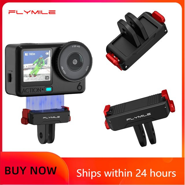 Flymile Magnetischer Halterungsadapter Schnellwechsel-Basis für DJI OSMO Action 6 und Nano Kamera Zubehör Erweiterungshalterung in Schwarz - Bild 1