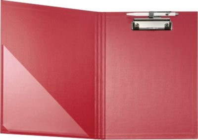 Falken Klemmbrettmappe A4 in Rot mit Einstecktasche und Stiftehalter aus FSC-zertifizierter Pappe, Metall und Kunststoff - Bild 1