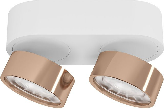 LUX-IT Swing 75 Round LED-Deckenstrahler 2-flammig, Weiß und Kupfer, dimmbar mit dim2warm Funktion (1800K - 3000K) - Bild 1