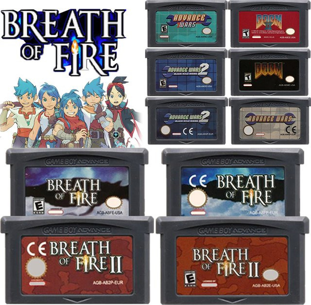 Bandai Retro GBA Spielkassette für Game Boy Advance und NDS mit Advance Wars, Breath of Fire, Kirby und Super Street Fighter Serie - Bild 1