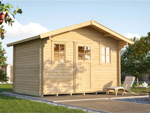 WEKA Gartenhaus 138 Gr.2 aus Holz mit Satteldach in Beige, B/H/T: 450 x 296 x 380 cm - Bild 1