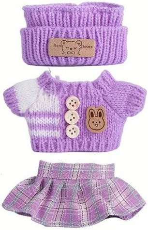 Vogue Wardrobe Puppenkleidung, 3-teiliges Set, Lila, Plüsch / Textil - Bild 1