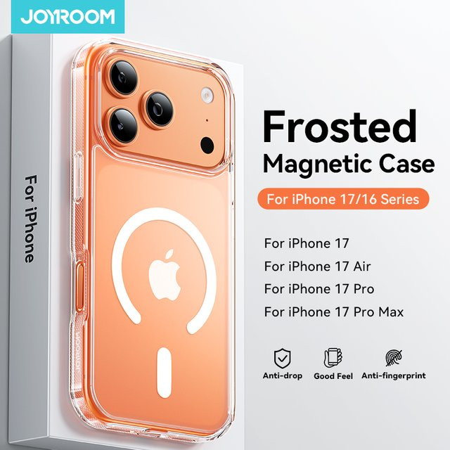 Joyroom Magnetische Hülle für iPhone 17 Pro Max und iPhone 16 Pro, Mattierte Stoßfeste Schutzhülle mit kabellosem Laden, Transparent - Bild 1