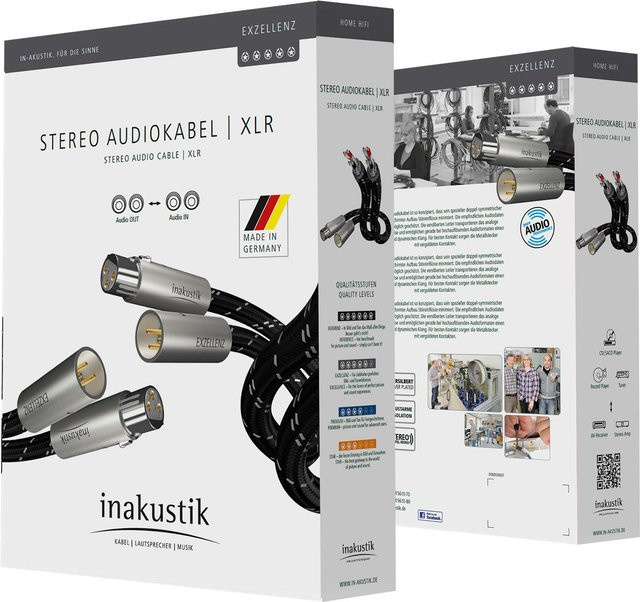 in-akustik Exzellenz Stereo XLR Kabel schwarz/silber, Länge: 1,5 m - Bild 1
